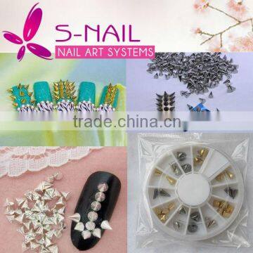 Most fashion cone nail art stud, 3d alloy nail art decoration