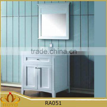 New Modern waterproof marble countertop ceramic basin MDF bathroom cabinet RA051 with solid wood leg