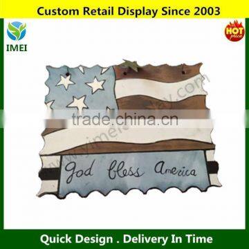 Wood Sign Patriotic Home decor 11.5x9" YM3-245