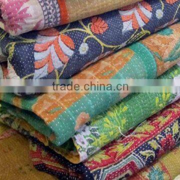 Kantha Quilt Wholesale Gudari Ralli Handmade Kantha Quilt Throw Reversible Quilt Recycled Sari Quilt Patchwork quilt Blanket