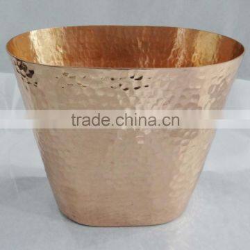 Pure Copper Hammered Oval Wine Ice Bucket Cooler