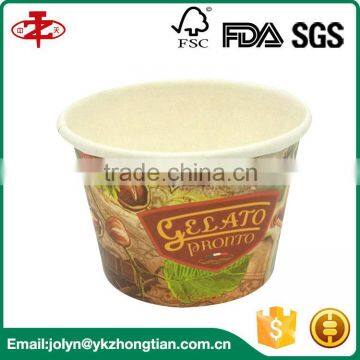 Manufacturer FDA Standard Disposable PE Coated Ice Cream Paper Cup Fan