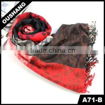 A71-B Lady Jacquard Long Polyester And Acrylic Scarf