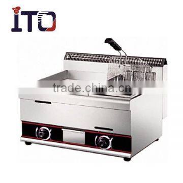 CH-751 Commercial Gas Griddle with Gas Fryer