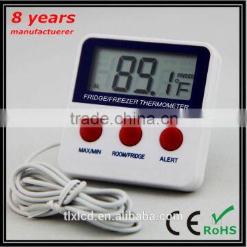 8 Years Factory Supply Min/Max Fridge Thermometer With Audible Alarm Made In China