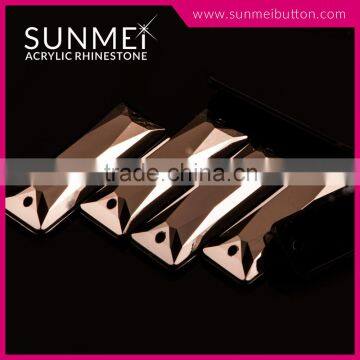 Factory Price Baguette Shape Jet Hematite Sewing Acrylic Gems In Stock