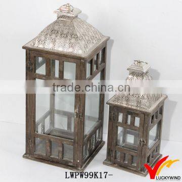 reclaimed wood farming vintage small candle lantern