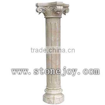 White Round Roman Marble Column