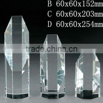 Grade A crystal blank block with engrave fdor crystal trophy and award (R-0392)