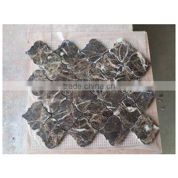Polished Dark Emperador Marble Mosaic Picture photo-5