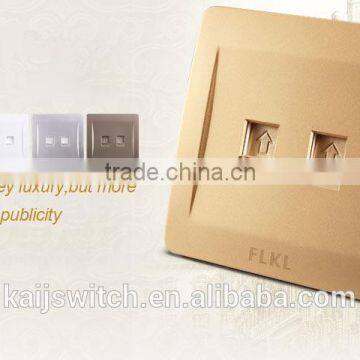 Electrical 2 Port Wall Phone Computer Outlet Network Switch photo-3