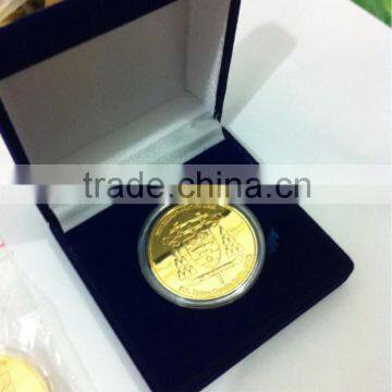 gold coin,souvenior coin with plastic box,coin with velvit box