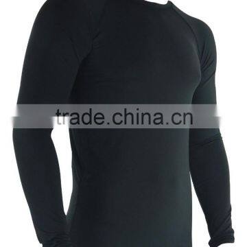 Plain Long Sleeve Mens Rashguard Black