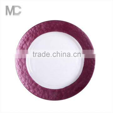 Hot Sale Wedding Round Color Clear Glass Charger Plates Wholesale