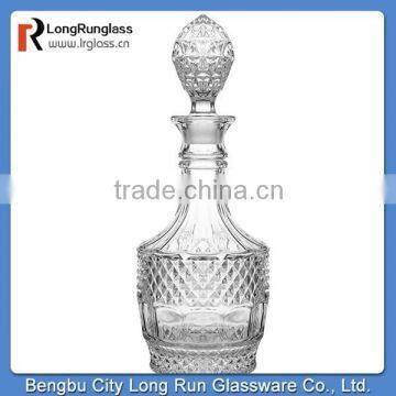 LongRun plush spakle and shinningh glass wine container/wine bottle cut glass wholesale clear glass ware
