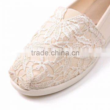 2016 Latest Shoes Casual Lace Material Women Flat Injected Shoes photo-2