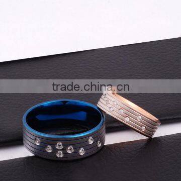 Hot Sale Latest Gold Ring Designs Diamond Gay Men Wedding Ring in Stainless Steel photo-5