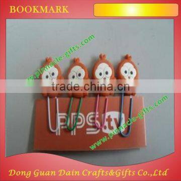 fashionable 3d animal silicone promotional book clip