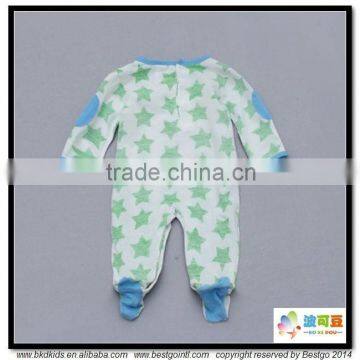 BKD 2016 Contrast Color Pockets Baby Boys Romper and Flock Printed Baby Clothes photo-2