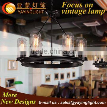luxurous European edison bulb big iron pendant,American style hotel and home pendant lamp,asian chandelier big round lamp