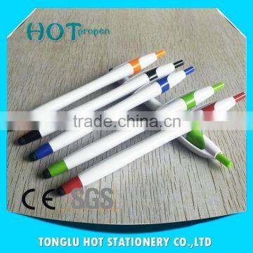 Hot sale products White solid color barrel and clip high sensitive stylus pen