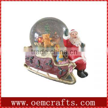 New santa sleigh custom musical christmas water globe