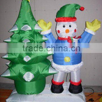 inflatable Christmas tree with snowman christmas decorations