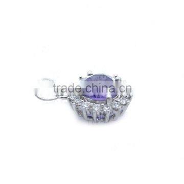 Purple CZ Silver925 Pendant Rhodium Plated 925 China Jewelry Silver photo-2