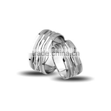 925K Sterling Silver Cnc Wedding Band 10 mm Machine Ring