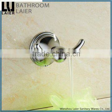 Grooming Direct Marketing Factory Zinc Alloy Chrome Finishing Bathroom Sanitary Items Wall Mounted Double Robe Hook