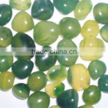 GREEN DOUBLE SHADDED ONYX DYED TUMBLEED PEBBLES STON