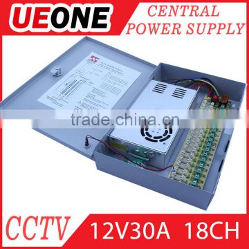 360w 12v metal boxes for power suppy output 12v 30a 18 channels for cameras