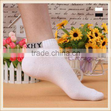Custom White color golf ankle socks,mens white sport ankle socks