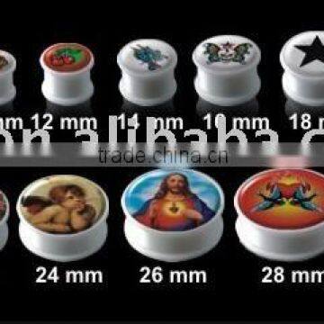 white uv ear plug tunnel body jewelry wholesales