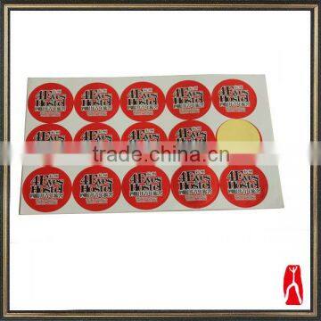 Cheap custome round paper stickers printed