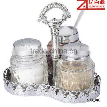 40ml glass spice shakers with metal holder