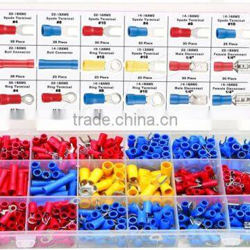 520 Pc Wire Terminal Kit Spade Butt Ring Electrical Connector Splice 22-10 Gauge Terminal Kit photo-2