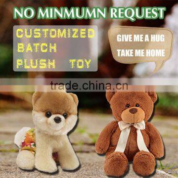 Promotion logo printed custom plush bear plush toys in high quality