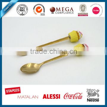 popular custom polyresin handle tea spoon fork cutlery set