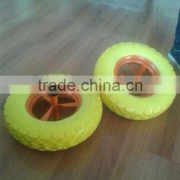 Filled pu foam wheels for wheelbarrow 400-8 with needle bearing