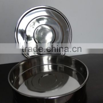 YS Stainless Steel Double Fine Mesh Sieve Set 20Cm Diameter with Lid & Catchpan