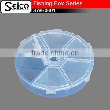 SWH0601 6 Blocks Round plastic fishing tackle accessories box