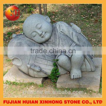 Granite Lovely Little Monk Stone Statue Hands on Chin photo-3