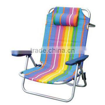 Colorful Alum.Beach Chair with pillow L91904