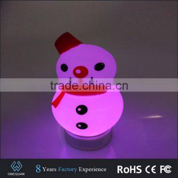 Promotional high quality portable mini snowman shape bluetooth speaker lamp