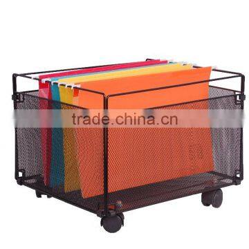 Office Mteal Mesh File Holder With Wheels photo-2
