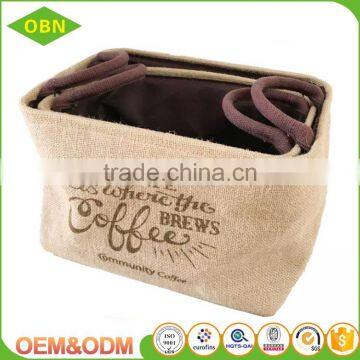 Wholesale China Cheap Household Sets 2 Decorative Corner Woven Jute Toy Storage Basket photo-4