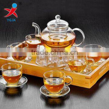 Kungfu tea glass transparent borosilicate glass with stained hand