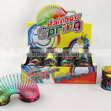 whosesale promotional plastic magic rainbow spring with printed dolphin kids educational toys/ magic rainbow circle