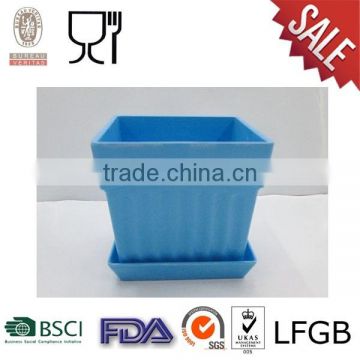 Plastic Square Flower Pot with blue color